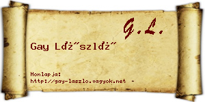Gay László névjegykártya